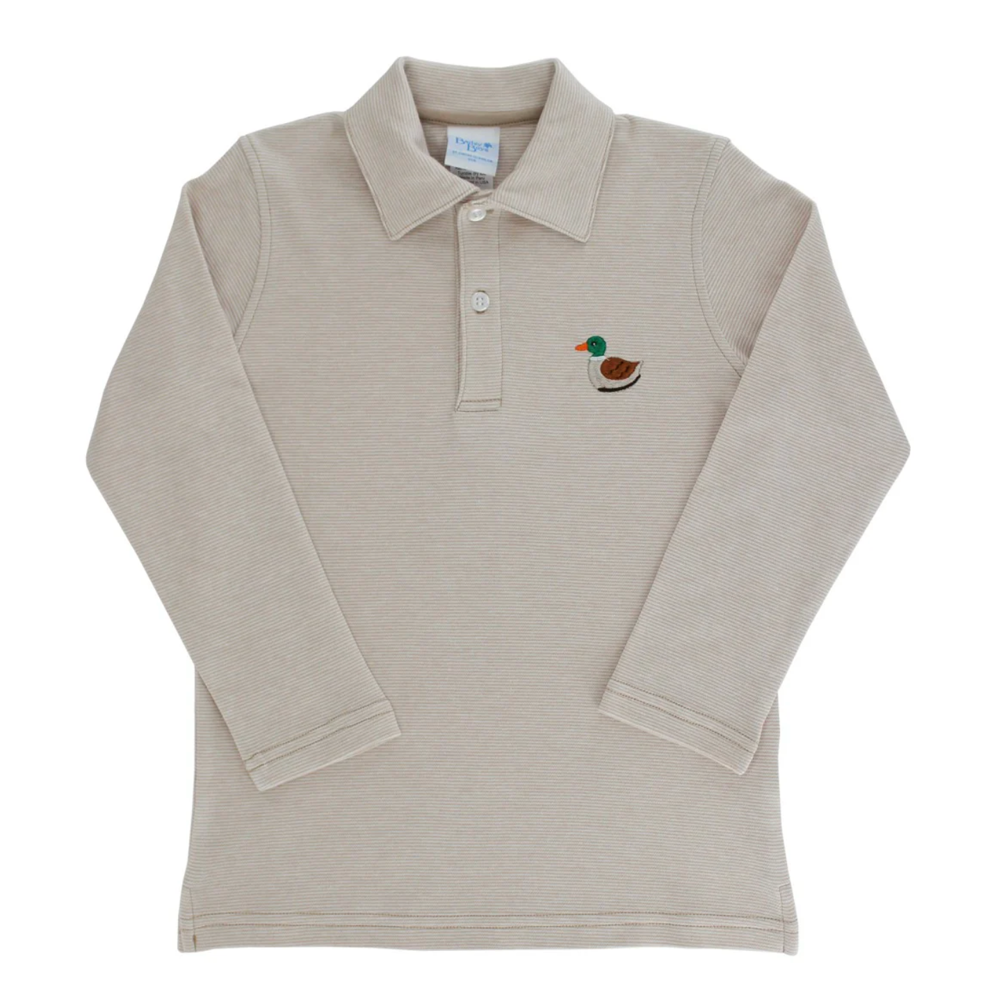 Bailey Boys Duck Embroidered Knit Microstripe Polo