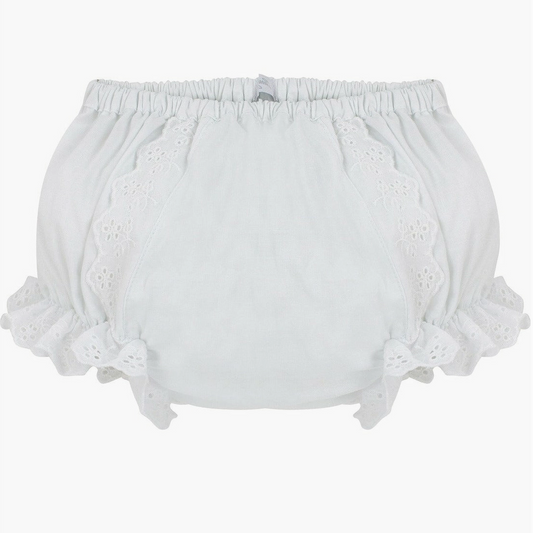 Girls Bloomers - Ruffled White Eyelet