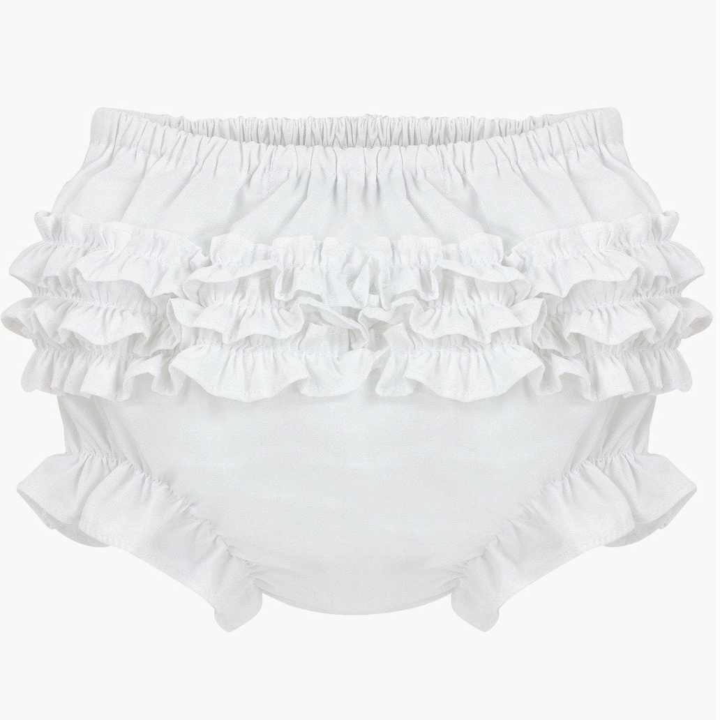 Girls Bloomers - White Ruffle