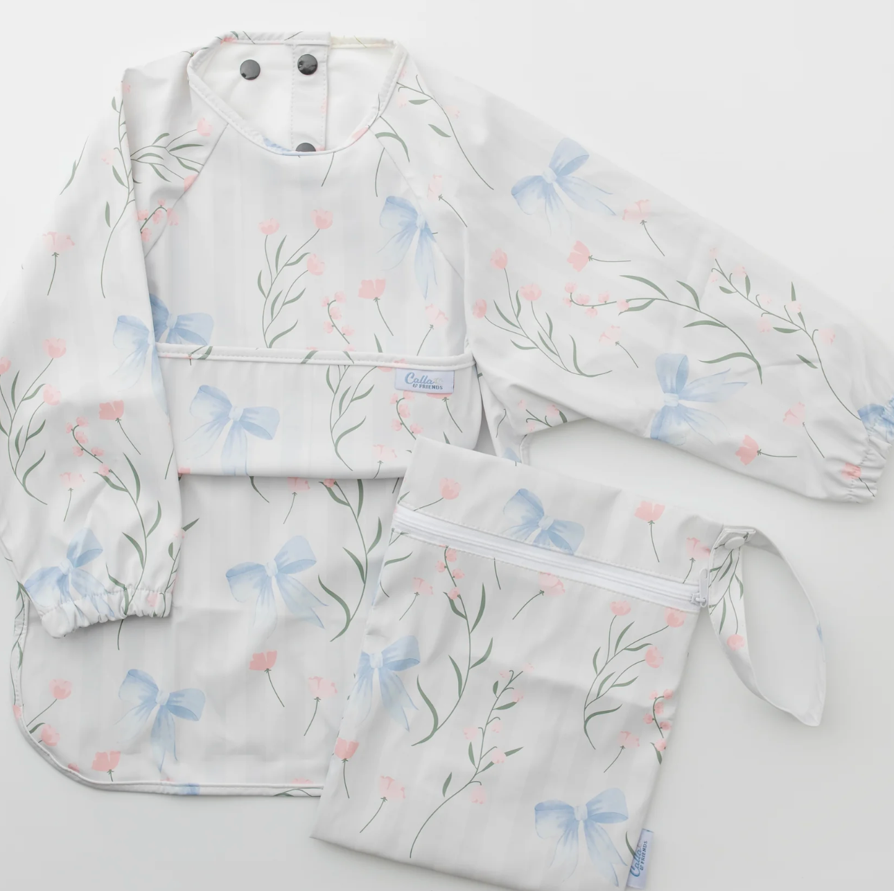 Calla & Friends Fancy Floral Grayson Long Sleeve Bib