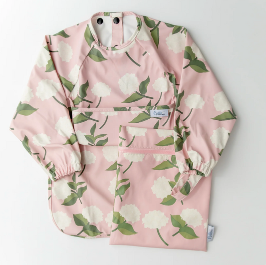 Calla & Friends Pink Hydrangeas Grayson Long Sleeve Bib