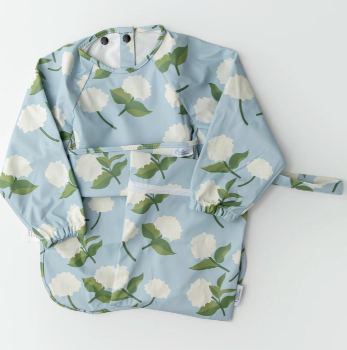 Calla & Friends Blue Hydrangea Grayson Long Sleeve Bib