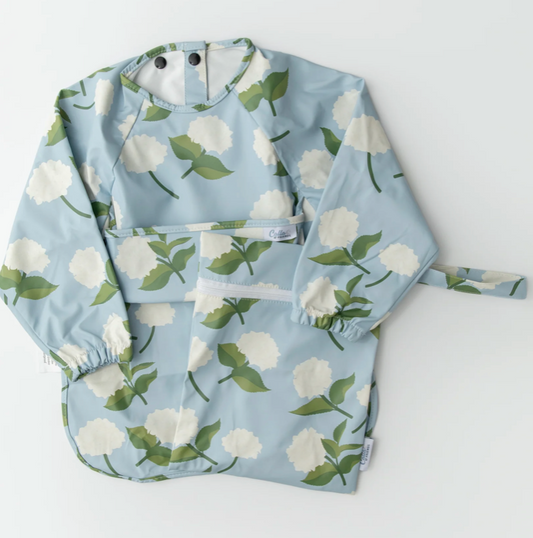 Calla & Friends Blue Hydrangea Grayson Long Sleeve Bib