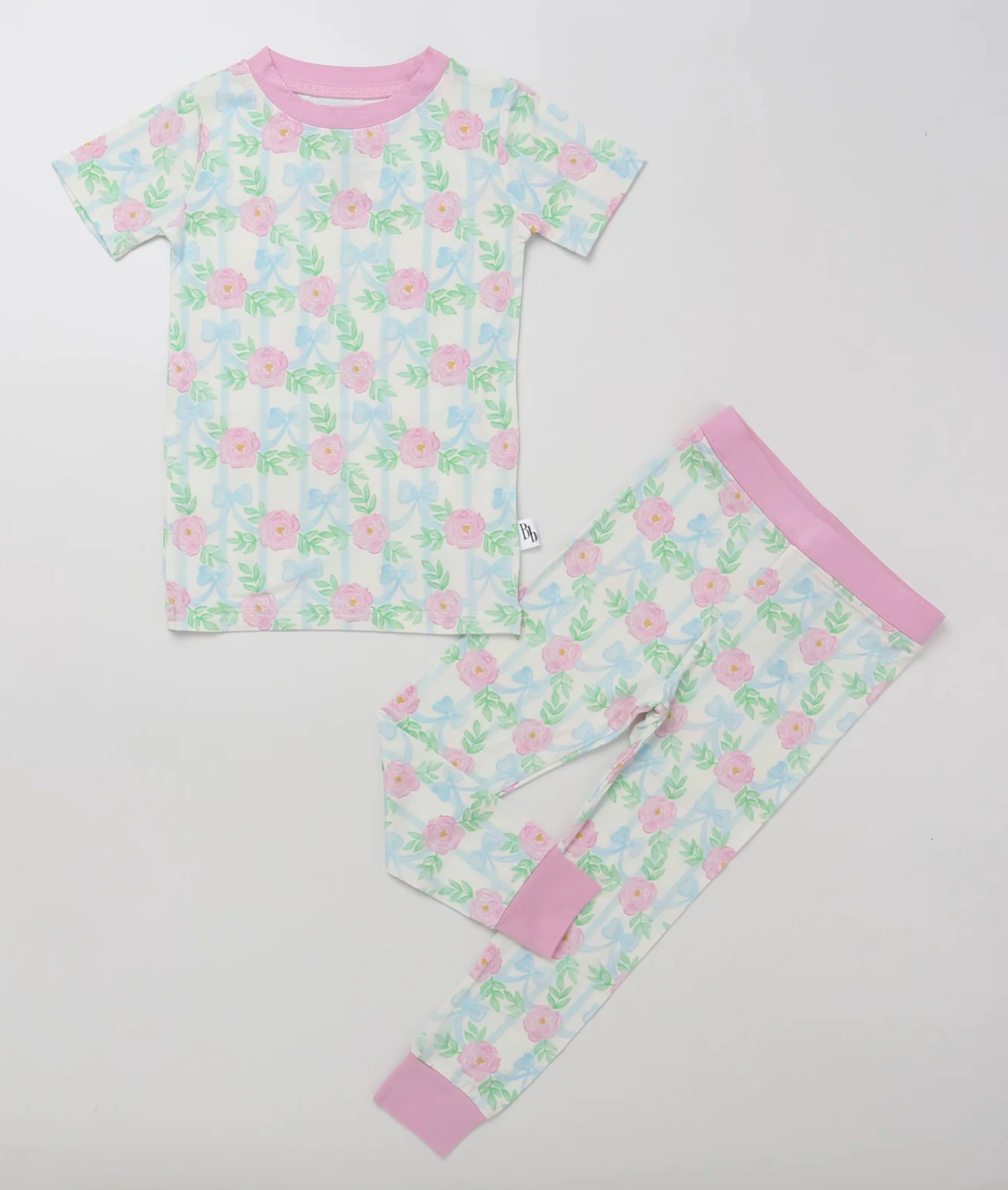 Benji & Bru Ribbons and Rose 2 Piece Pajamas