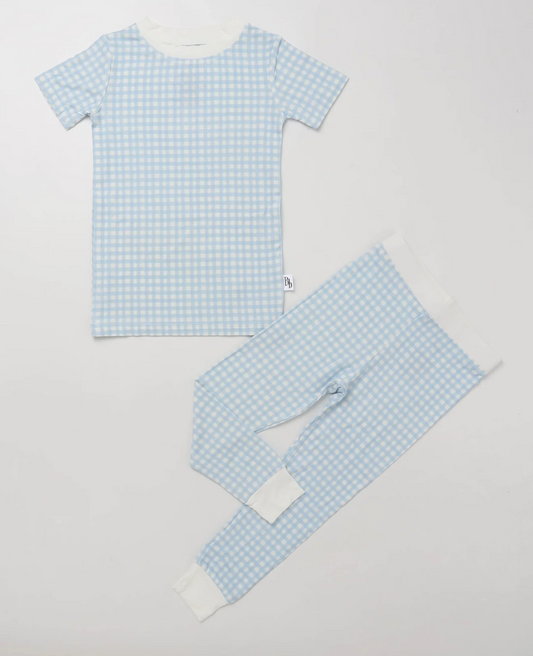 Benji & Bru Blue Gingham 2 Piece Pajamas