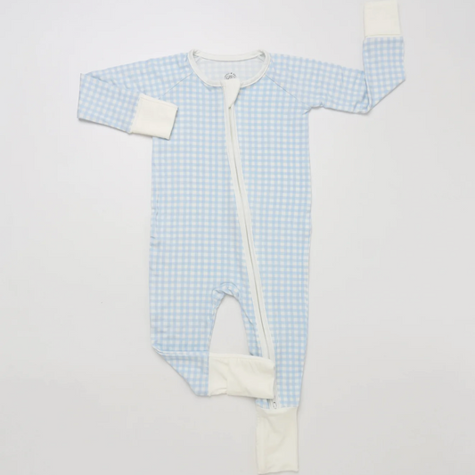 Benji & Bru Blue Gingham Zippie