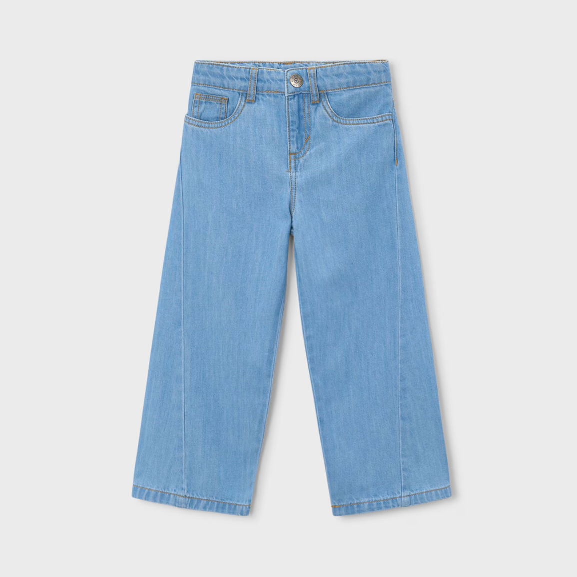 Mayoral Girl Light Denim Wide Leg Jeans