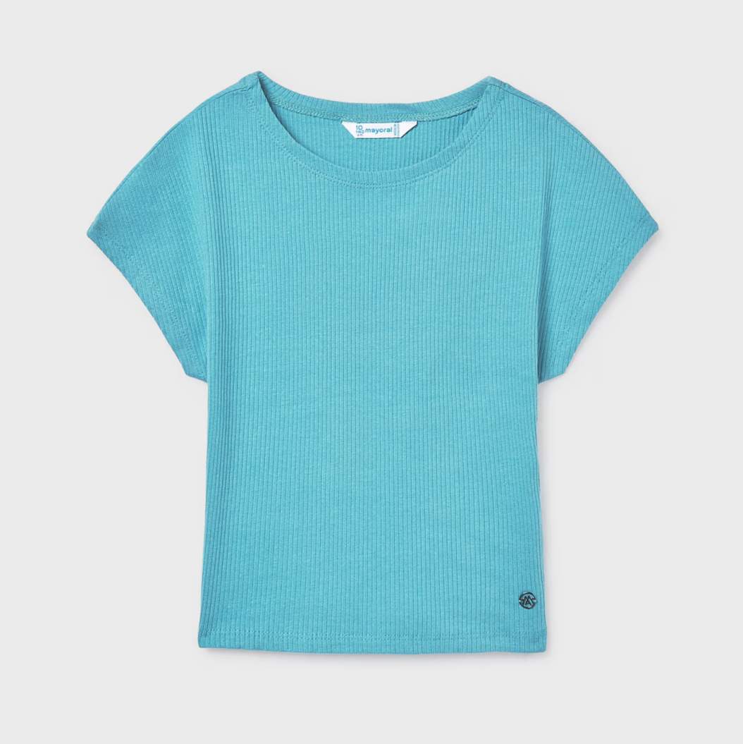 Mayoral Tween Teal Ribbed Shirt