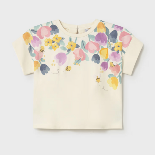 Mayoral Baby Girl Bees and Flowers Shirt