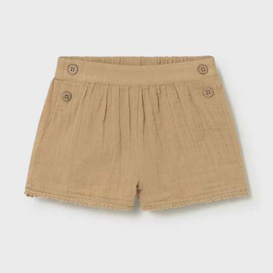 Mayoral Baby Girl Caramel Gauze Shorts