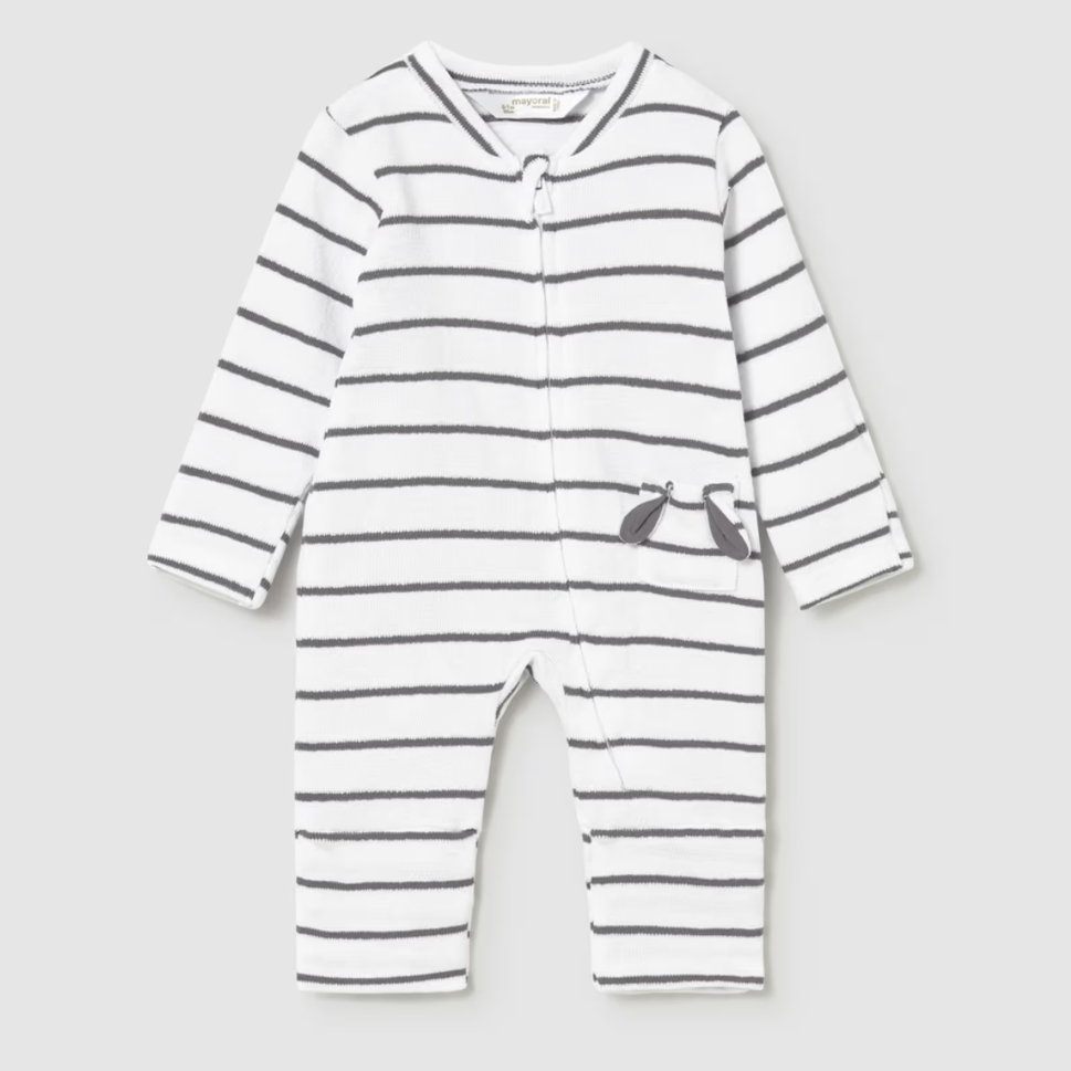 Mayoral Baby Boy Gray Stripe Romper