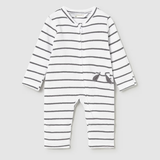 Mayoral Baby Boy Gray Stripe Romper
