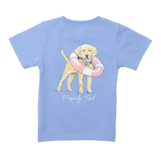 Properly Tied Girls Lifeguard Pup on Light Blue