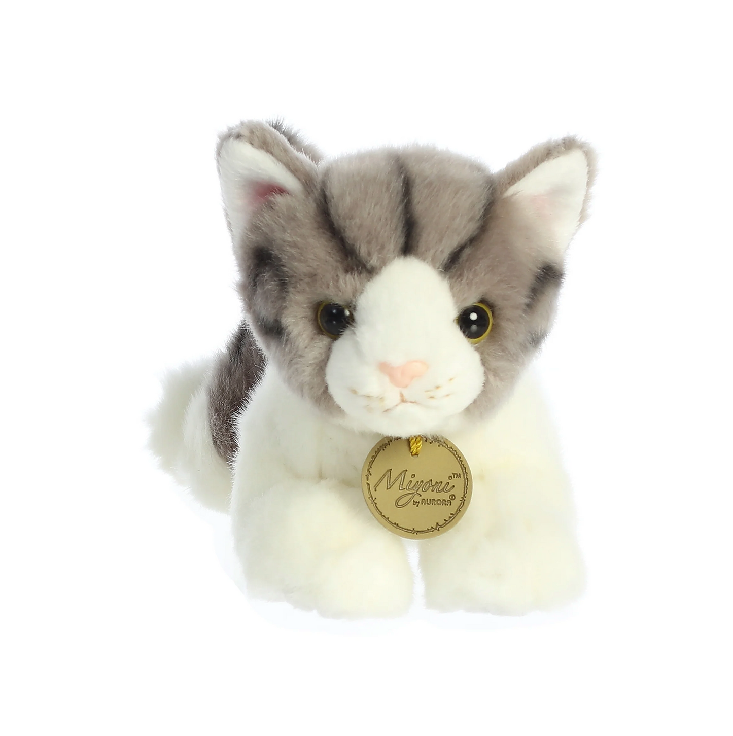 Aurora® - Miyoni® - 8" Grey Tabby Cat Stuffed Animal