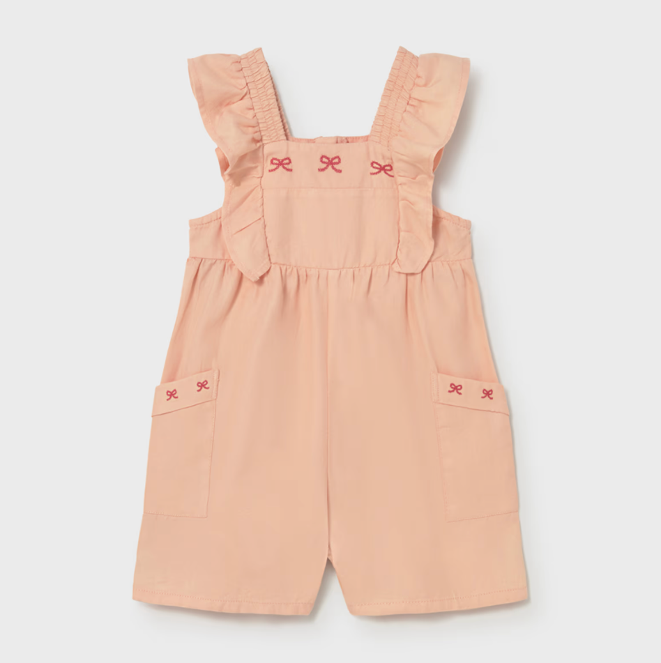 Mayoral Baby Girl Peachy Bow Romper
