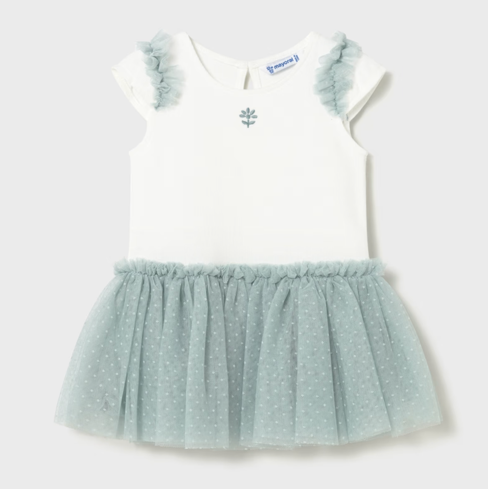 Mayoral Baby Girl Seafoam Flower Tutu Dress