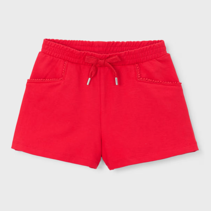 Mayoral Girl Red Chenille Shorts