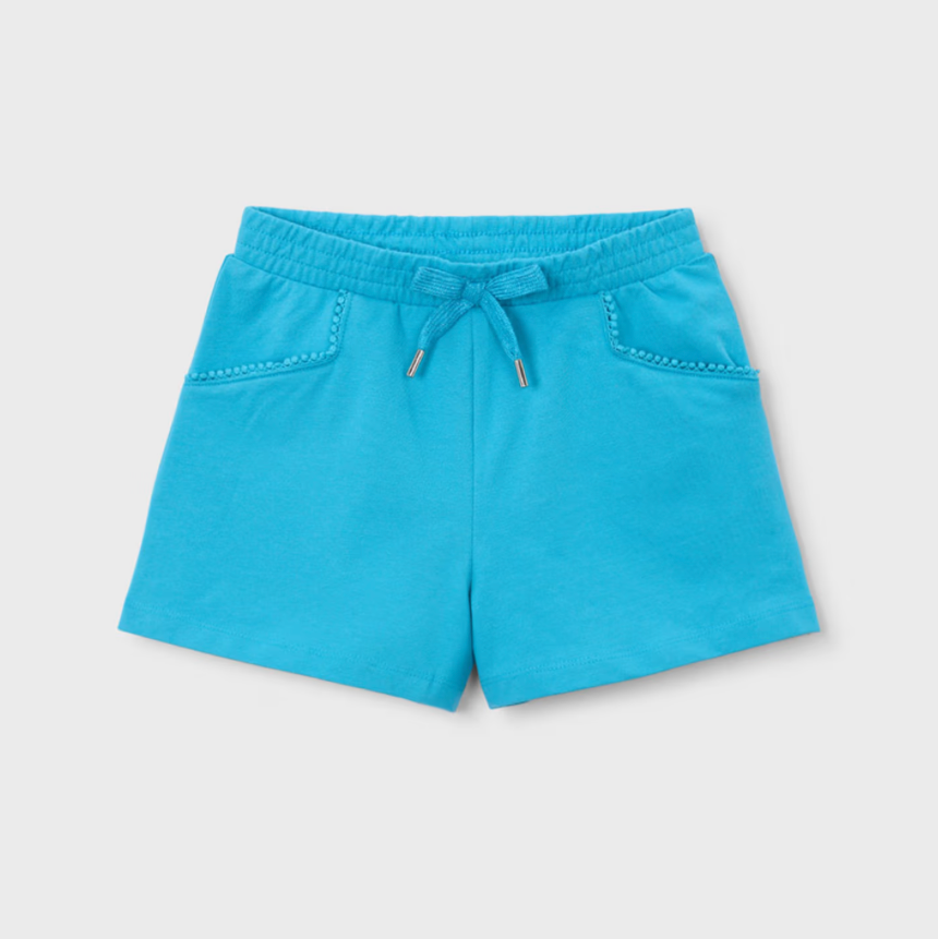 Mayoral Girl Teal Blue Chenille Shorts