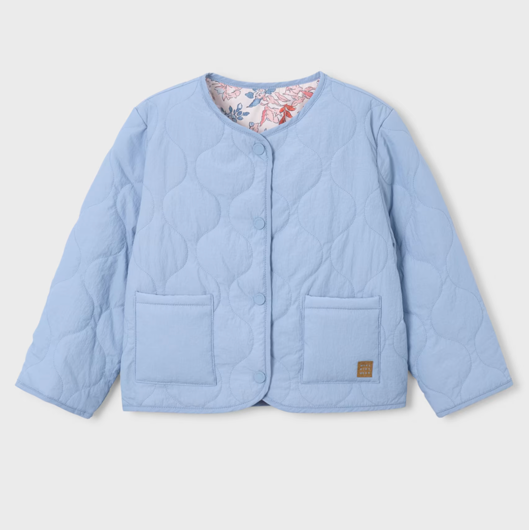 Mayoral Girl Blue Floral Reversible Jacket