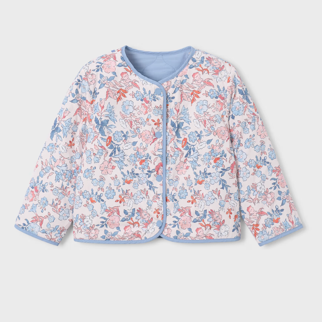 Mayoral Girl Blue Floral Reversible Jacket
