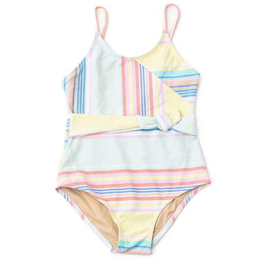 Shade Critters Surfer Stripe Ribbed One Piece Swimsuit