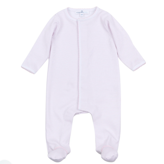 Magnolia Baby Pink Mini Stripes Footie