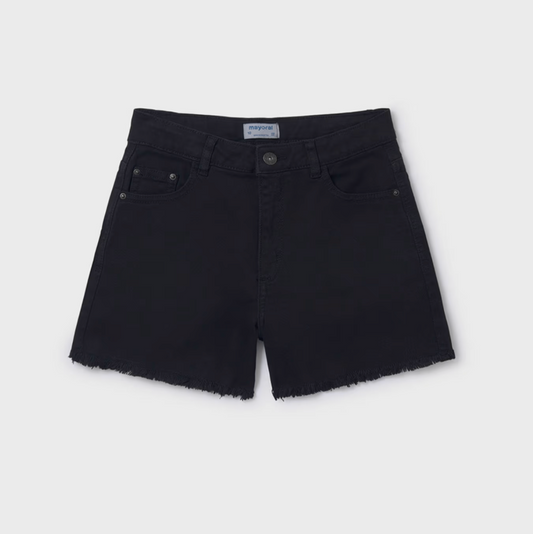 Mayoral Tween Black Denim Shorts