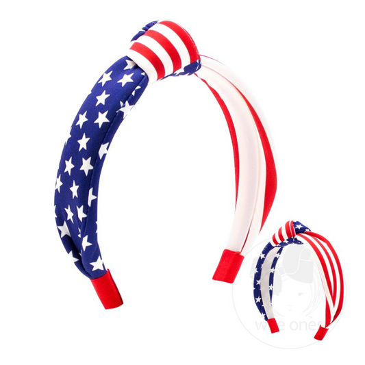 Wee Ones Patriotic Printed Knot Padded Headband
