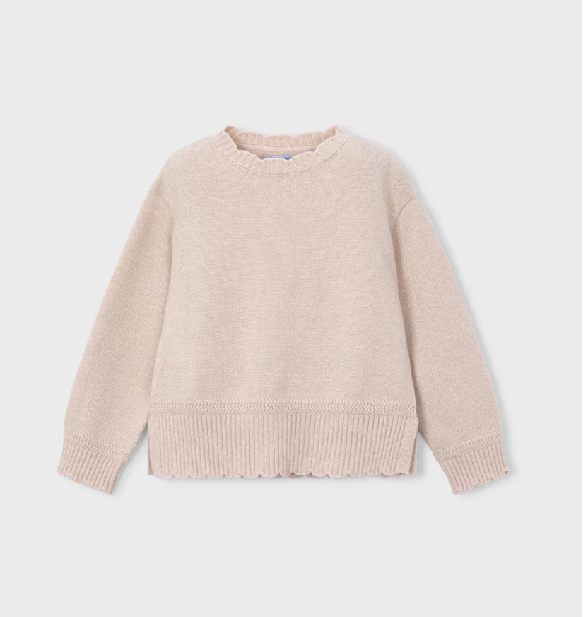 Mayoral Girls Biege Knit Sweater