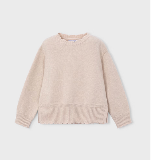 Mayoral Girls Biege Knit Sweater