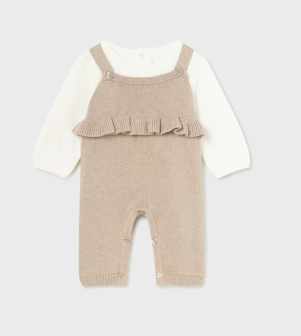 Mayoral Baby Girl Latte Overall Set