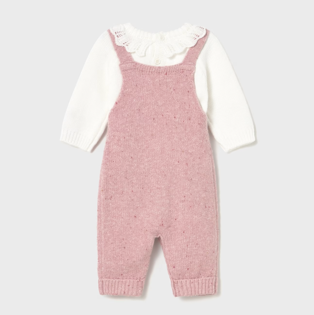 Mayoral Baby Girl Pink Overall Sweater Set