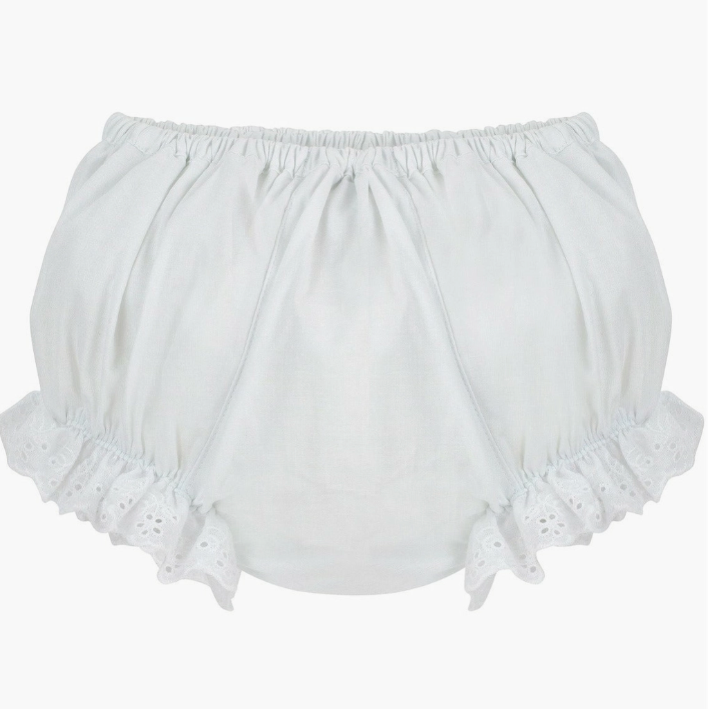 Girls Bloomers - Ruffled White Eyelet