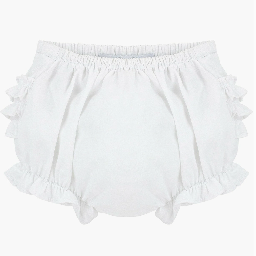 Girls Bloomers - White Ruffle