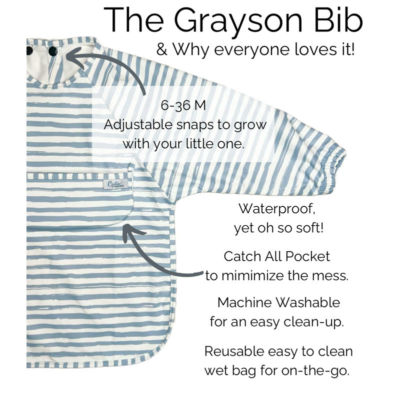 Calla & Friends Fancy Floral Grayson Long Sleeve Bib