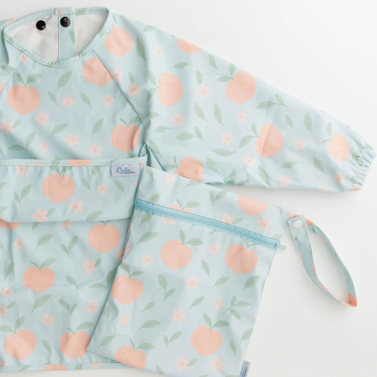 Calla & Friends Peach Blossom Grayson Long Sleeve Bib