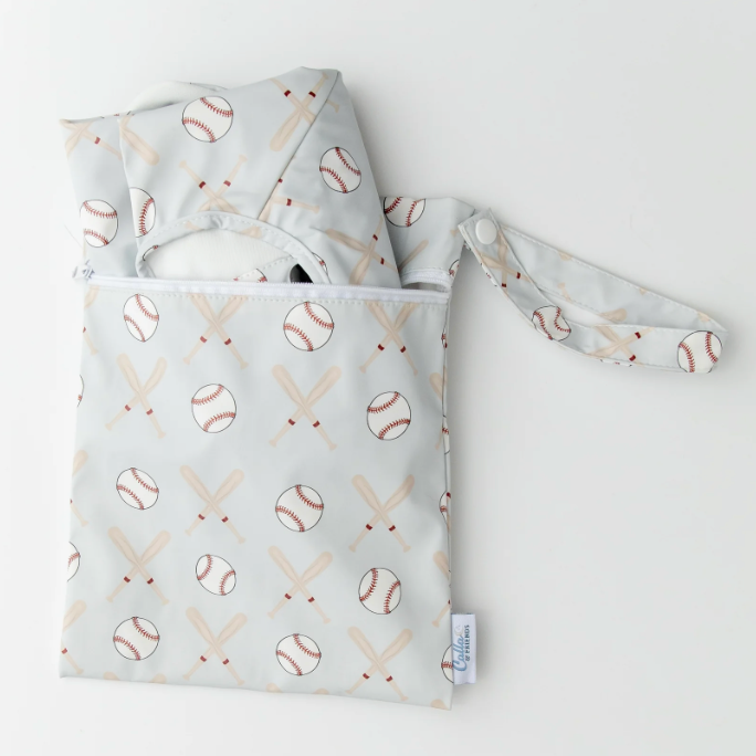 Calla & Friends Gray Baseball Grayson Long Sleeve Bib