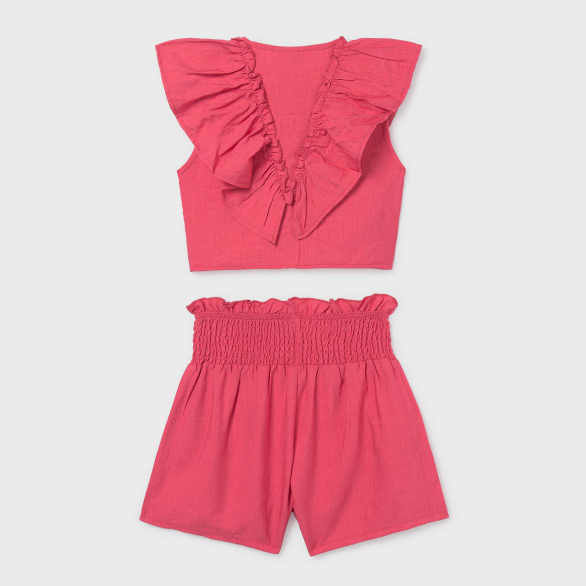 Mayoral Tween Piper Pink Ruffe Top and Short Set
