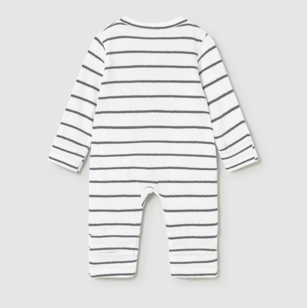 Mayoral Baby Boy Gray Stripe Romper