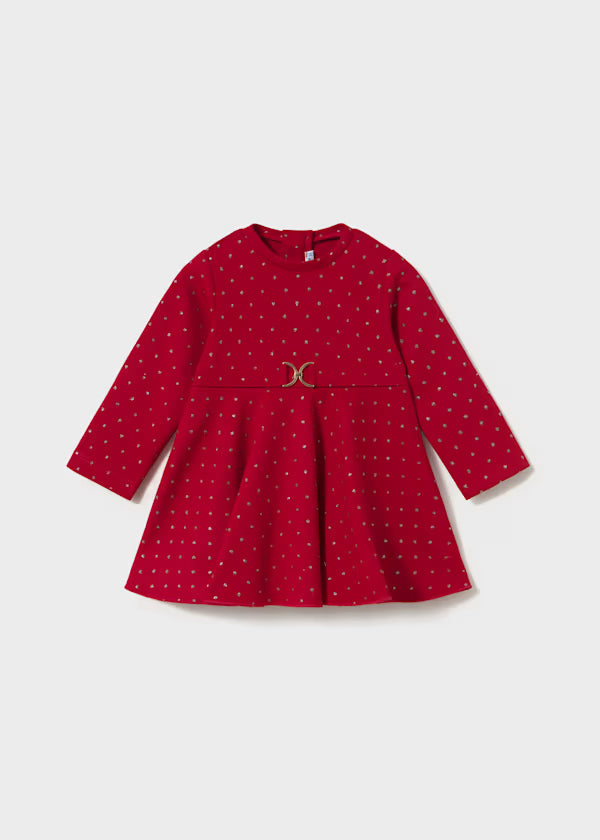 Mayoral Girls Red Dress with Sparkles
