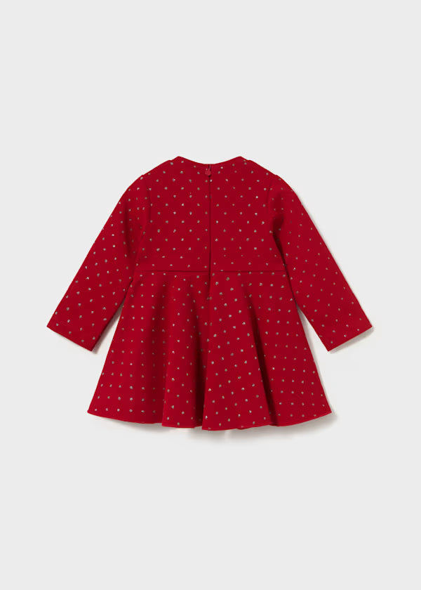 Mayoral Girls Red Dress with Sparkles