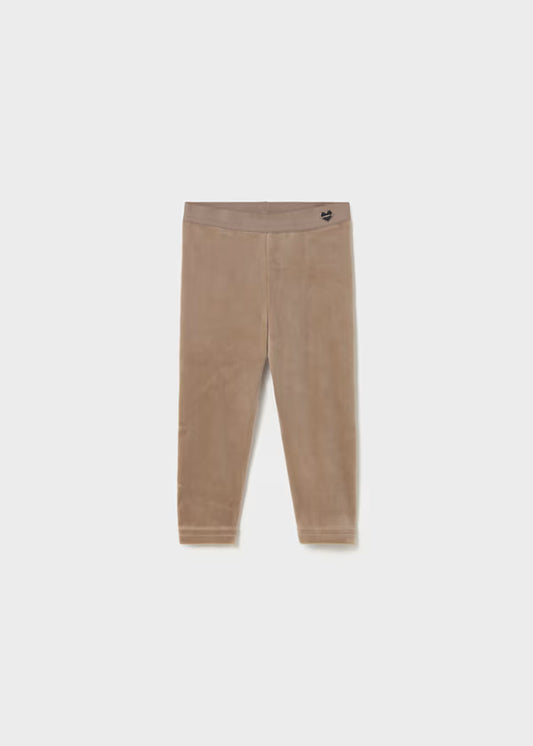 Mayoral Baby Tan Velvet Leggings
