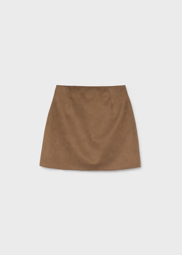 Mayoral Tween Caramel Suede Skirt