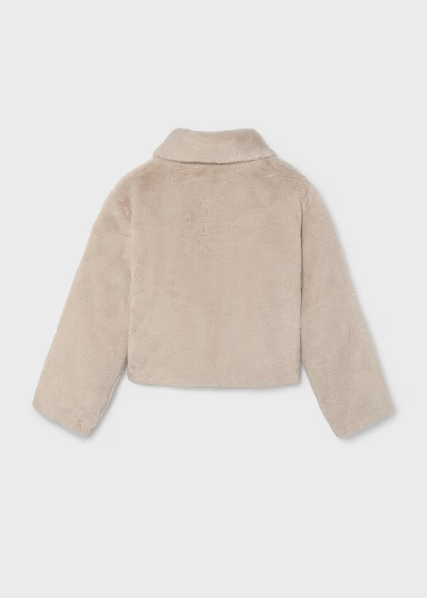 Mayoral Tween Stone Fur Coat