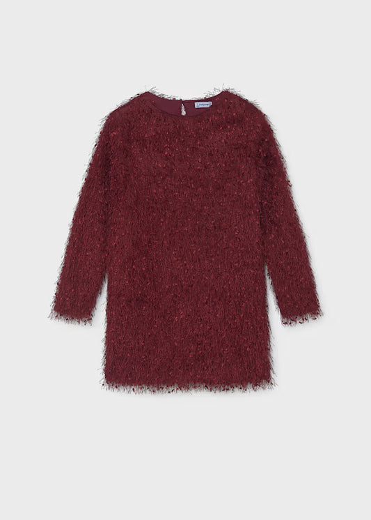 Mayoral Tween Girl Maroon Fringe Dress