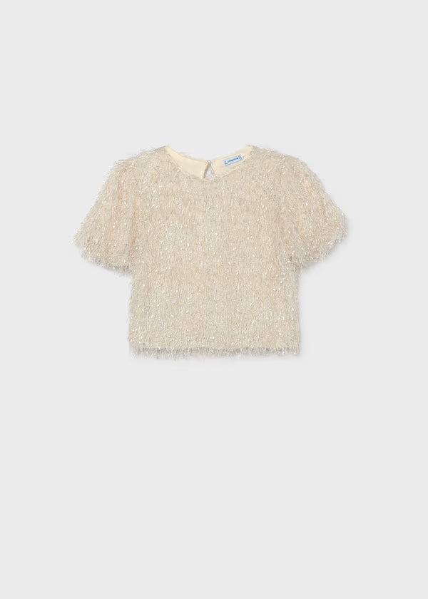 Mayoral Tween Oat Fringe Top