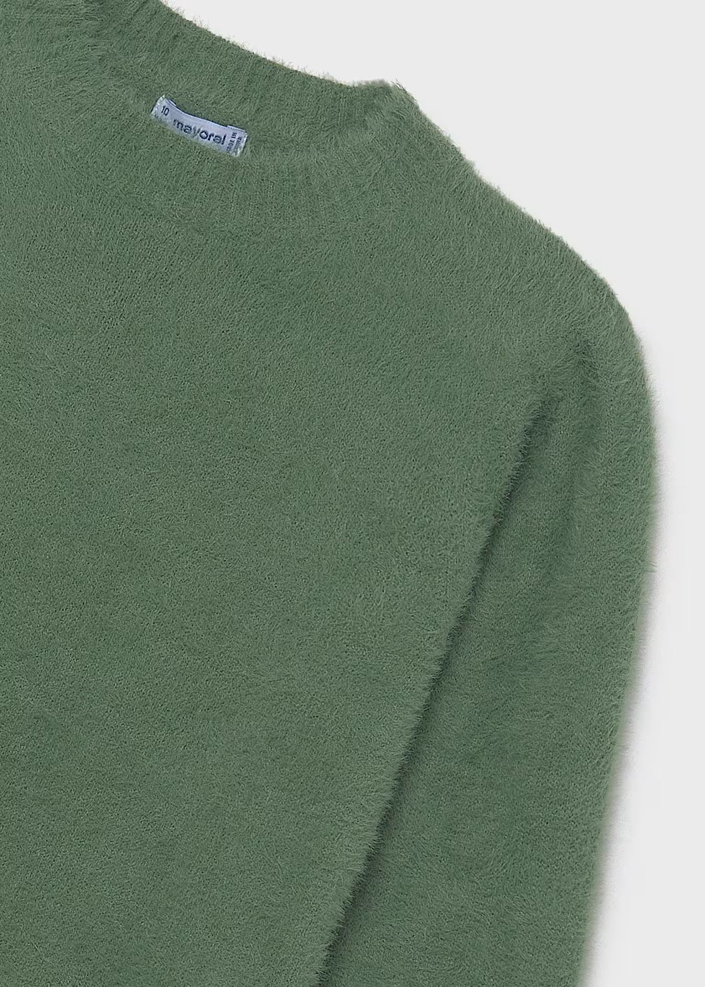 Mayoral Tween Girl Fuzzy Sweater In Mint