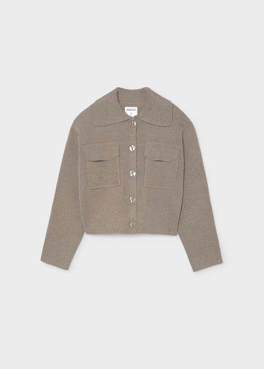 Mayoral Tween Brown Knit Jacket