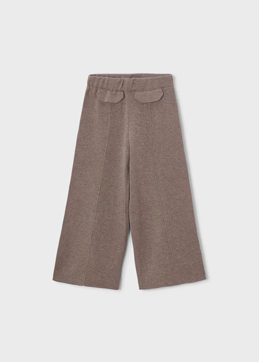 Mayoral Girl Brown Mix Wide Leg Knit Pants
