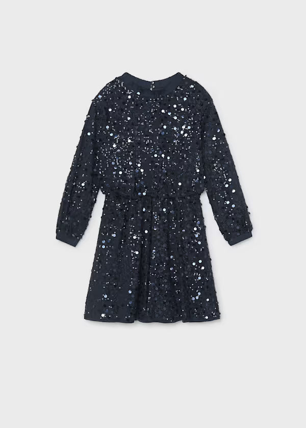 Mayoral Girls Sequin Navy Dress